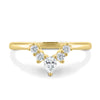 Harper –  Accent Stones Curved Wedding Ring - 18k Yellow Gold
