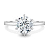 Aria - 6 Claw Round Solitaire with Hidden Halo - 18k White Gold