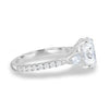 Arabella - Oval Trilogy with side stones - 18k White Gold