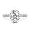 Jessica – Vintage-Style Round Halo with Pavé - 18k White Gold