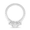 Aviana - 4 Claw Oval Trilogy with Pavé - 18k White Gold