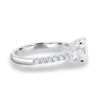 Aviana - 4 Claw Oval Trilogy with Pavé - 18k White Gold