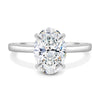 Emma – Oval Solitaire with Hidden Halo - 18k White Gold High Setting