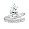 Candice - Double Band Pear Solitaire - 18k White Gold