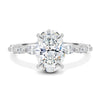 Alyssa – Oval Solitaire with Accent Stones - 18k White Gold
