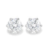 Emilia - Round 6 Claw Earrings - 18k White Gold