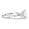 Annie – Princess Solitaire with Hidden Halo and Pavé - 18k White Gold