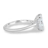 Ari - 4 Claw Radiant Solitare with Hidden Halo - 18k White Gold