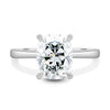 Wendy - 4 Claw Elongated Cushion Solitaire - 18k White Gold