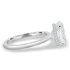 Cecilia - Oval Solitaire with Wrap Around Hidden Halo - 18k White Gold