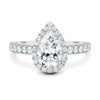 Kirsten – Pear Halo with Pavé - 18k White Gold