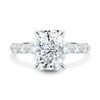 Josephine – Radiant Solitaire with Side Stones & Hidden Halo - 18k White Gold