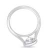 Lexie - Bezel Set Oval with Cathedral Setting - 18k White Gold