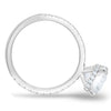 Ellie – Radiant Solitaire with Hidden Halo and Pavé - 18k White Gold