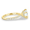 Amanda - 6 Claw Pavé Round Solitaire with Hidden Halo - 18k Yellow Gold