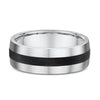 Oliver Men’s Wedding Ring - 9k White Gold / Carbon Fibre