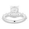 Josephine – Radiant Solitaire with Side Stones & Hidden Halo - 18k White Gold