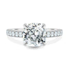 Claudia – Cushion Solitaire with Hidden Halo and Pavé - 18k White Gold