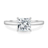 Natalie – Cathedral Princess Solitaire with Hidden Halo - 18k White Gold