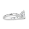 Brooklyn - Princess Solitaire with Hidden Halo and Half Pave - 18k White Gold
