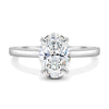 Scarlett - Oval Cathedral Solitaire with Hidden Halo - 18k White Gold