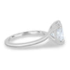 Helena – Elongated Cushion Solitaire with Triple-Split Claws - 18k White Gold