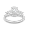 Arabella - Oval Trilogy with side stones - 18k White Gold