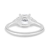 Lena - Cushion with Round Accent Stones - 18k White Gold