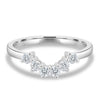 Celeste – Round Cut Curved Wedding Ring - 18k White Gold