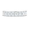 London - Emerald Basket Set Eternity Ring - Half Eternity 18k White Gold