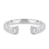 Pearl - Pear Open Wedding Ring - 18k White Gold