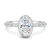 Aylin - Bezel Set Oval with Accent Stones - 18k White Gold