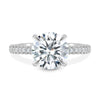 Alex – 4 Claw Triple Pavé Solitaire - 18k White Gold