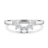 Celeste – Round Cut Curved Wedding Ring - 18k White Gold