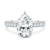 Brynlee - 5 Claw Pear Solitaire with 2/3 pave band - 18k White Gold