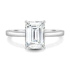 Miller - Emerald Solitaire with Hidden Halo - 18k White Gold