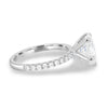 Brynlee - 5 Claw Pear Solitaire with 2/3 pave band - 18k White Gold