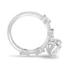 Arwen - Oval Solitaire with Hidden Halo and Accent Stones - 18k White Gold