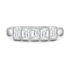 Dallas - Bezel Set Emerald Wedding Ring - 5 stones 18k White Gold