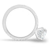 Paige – Oval Solitaire with Hidden Halo and Pavé - 18k White Gold