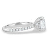 Claudia – Cushion Solitaire with Hidden Halo and Pavé - 18k White Gold