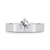 Vicki - Asscher Solitaire with Cigar band - 18k White Gold
