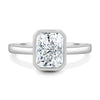 Rachel – Bezel Set Radiant Solitaire - 18k White Gold