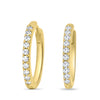 Goldie - Diamond Set Huggie Hoop Earrings - 14k Yellow Gold