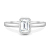 Imani - Bezel Set Emerald Solitaire - 18k White Gold