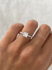 Zendaya - 4 Claw Princess Solitaire with Hidden Halo and pave band Lifestyle Image
