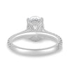 Julia – Oval Solitaire with Hidden Halo and Pavé - 18k White Gold