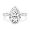 Madeline – Pear Cathedral Halo with Pavé - 18k White Gold