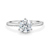 Mahlia - Round Solitaire with Sweeping Micro Pavé - 18k White Gold