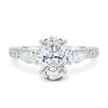 Arabella - Oval Trilogy with side stones - 18k White Gold